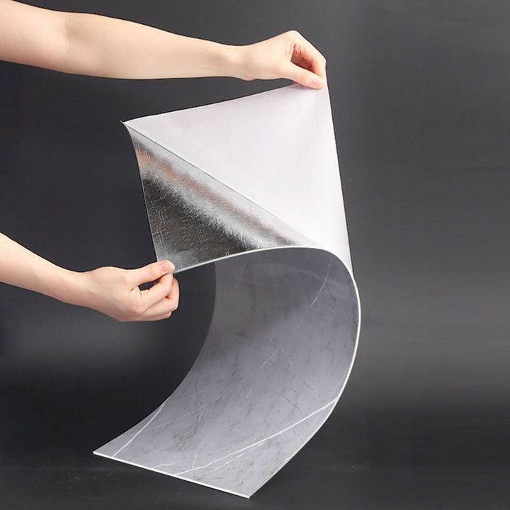 Lisslune | Waterproof Bathroom Splash Guard Tiles Classic Marble Peel and Stick Splash Guard Tiles