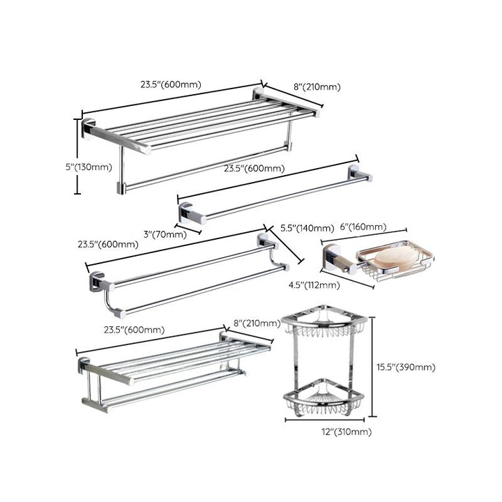 Lisslune | Modern bathroom accessory set paper holder towel bar stainless steel bathroom set
