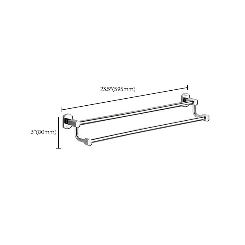 Lisslune | Polished Chrome Modern Bathroom Accessory Set Silver Towel Holder/Bath Shelf