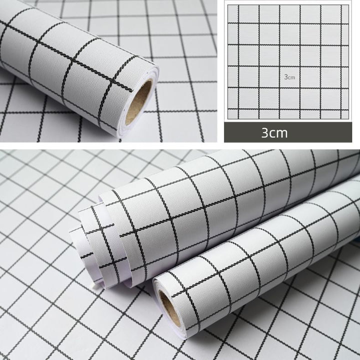 Lisslune | Modern Kitchen Backsplash Tile Check Print Peel and Stick Backsplash Tile