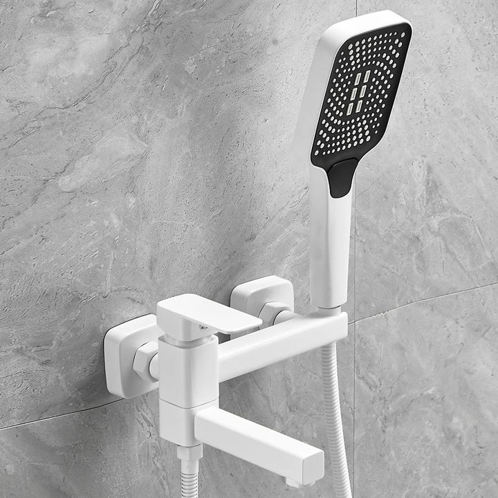 Lisslune | Wall-mounted metal bathtub faucet low arc swivel bathroom faucet