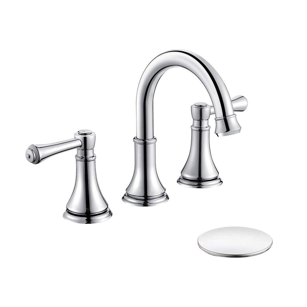 Lisslune | Modern Sink Faucet Widespread Faucet with 2 Handles and 3 Holes