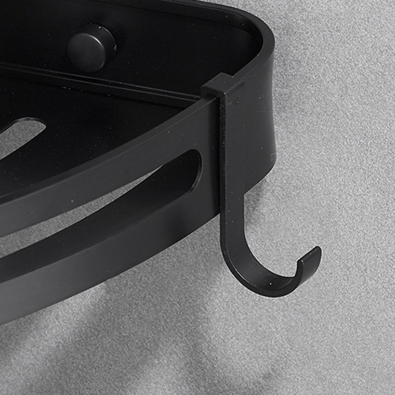 Lisslune | Modern Aluminum Bathroom Accessory Set Black/ Silver Bathroom Shelf