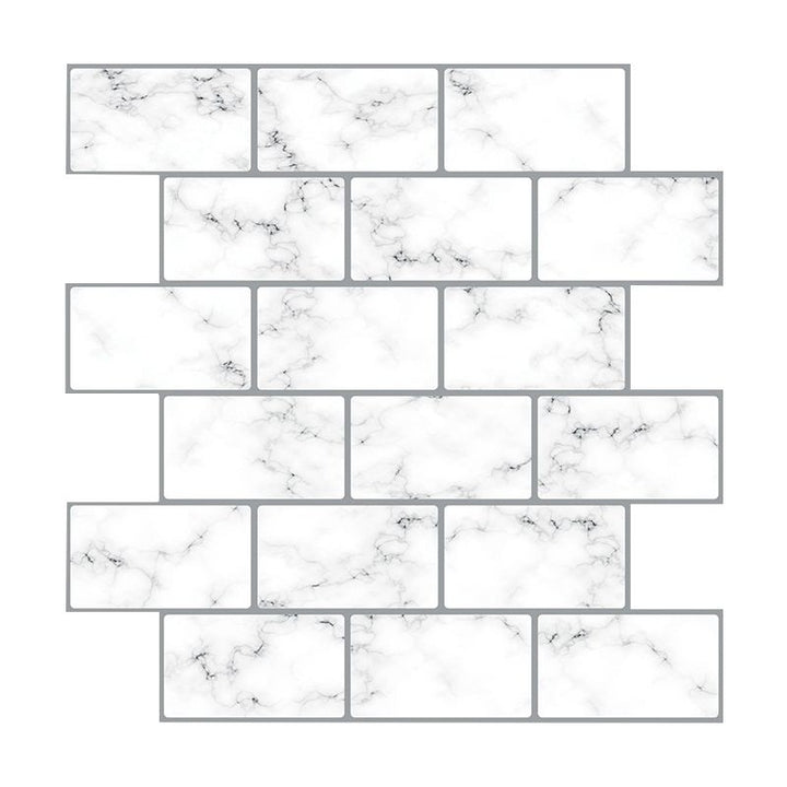 Lisslune | Peel and Stick Wall Tile Water Repellent Rectangle PVC Peel & Stick Subway Tile
