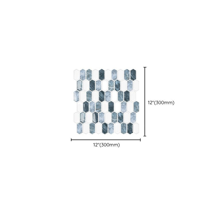 Lisslune | Polygon Peel and Stick Wall Tile PVC 30 cm x 30 cm Peel and Stick Tile for the Kitchen