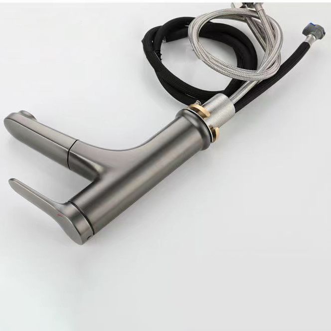 Lisslune | Modern Vessel Faucet Brass Lever Handle Swivel Spout Bathroom Vessel Faucet