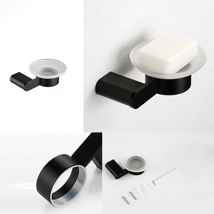 Lisslune | Contemporary bathroom accessory single item or in set made of black metal