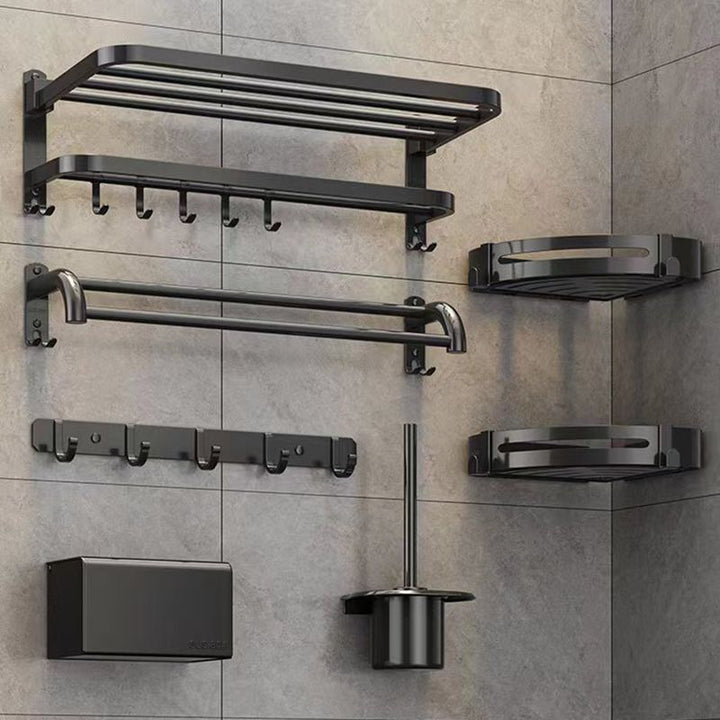 Lisslune | Matte black bathroom accessory set Modern bathroom accessory hardware set