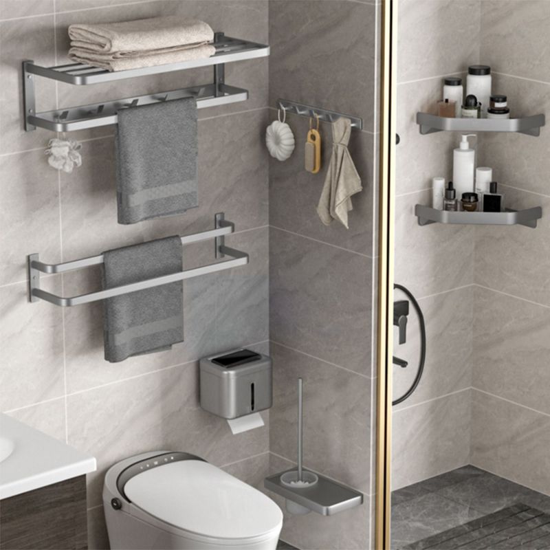 Lisslune | Modern gray bathroom hardware set towel rack paper holder bathroom accessory set