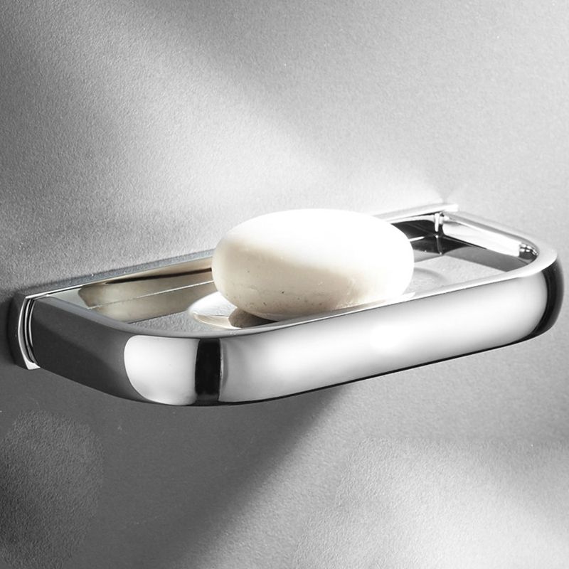 Lisslune | Contemporary silver bathroom set with bathroom shelf and towel rail