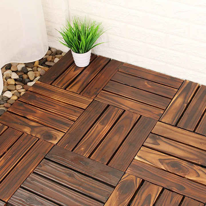 Lisslune | Connection Patio Floor Tiles Made of Solid Wood Patio Floor Tiles
