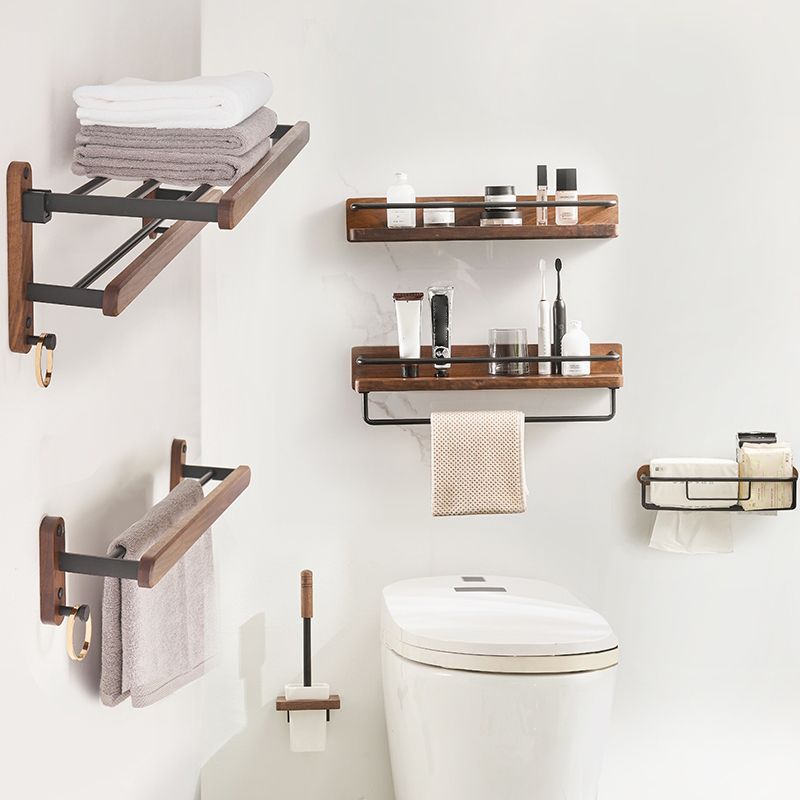 Lisslune | Modern Bathroom Accessories Set Aluminium & Wood Bathroom Fittings Set