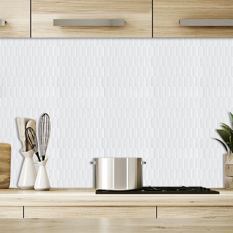 Lisslune | Modern Peel & Stick Field Tile PVC Hexagon Mosaic Tile Peel and Stick Back Wall