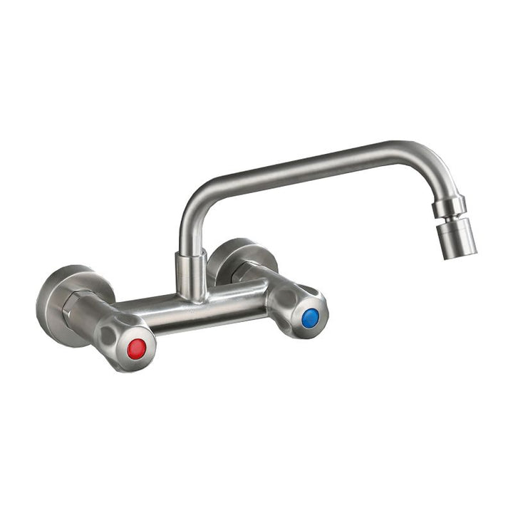 Lisslune | Round 2-Handle Bathroom Faucet Single Hole Wall Mounted Bathroom Faucet