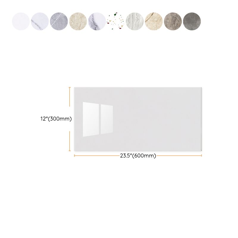 Lisslune | Rectangular Marble Peel & Stick Tile Stain Resistant Single Tile for Bathroom Backsplash