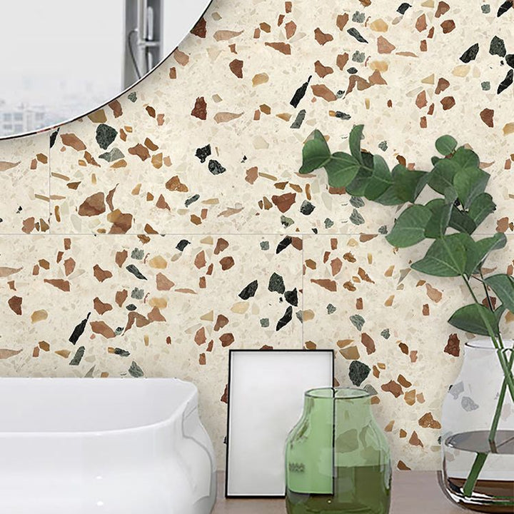 Lisslune | Brown non-slip floor tile 30 cm x 60 cm brick effect single tile PVC