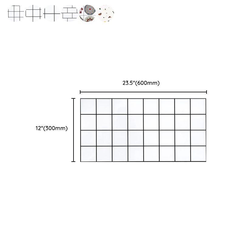 Lisslune | PVC Rectangular 10 Pack 12" X 23" Peel & Stick Mosaic Tile Kitchen and Bathroom