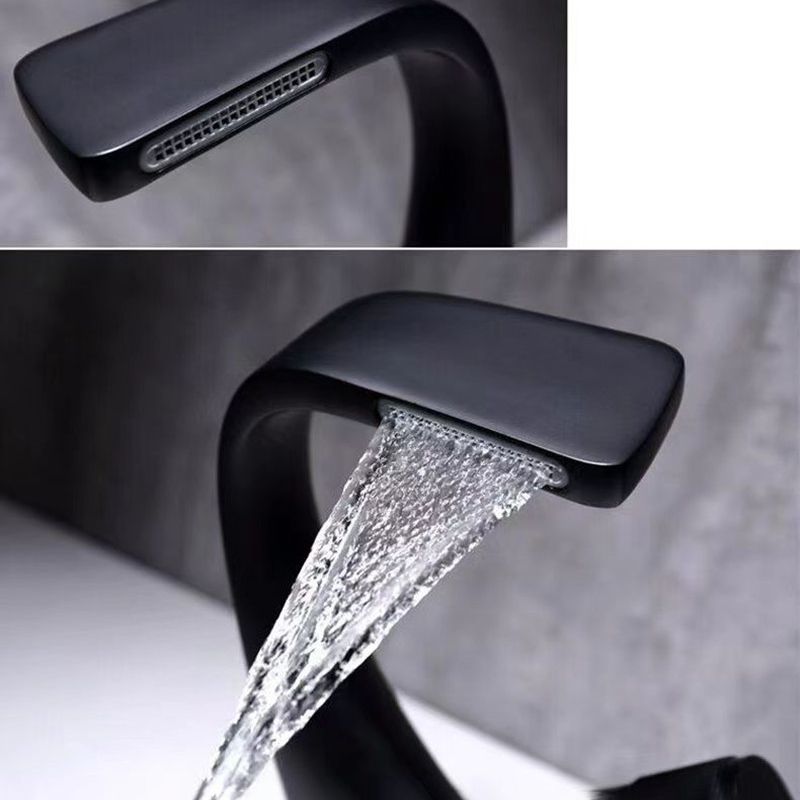 Lisslune | Button Handle Faucet Contemporary Style Faucet with Waterfall Spout
