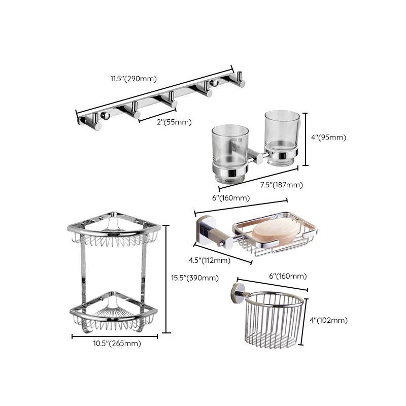 Lisslune | Modern Bathroom Accessory Set Stainless Steel Bathroom Rack Towel Holder Bathroom Accessory Set