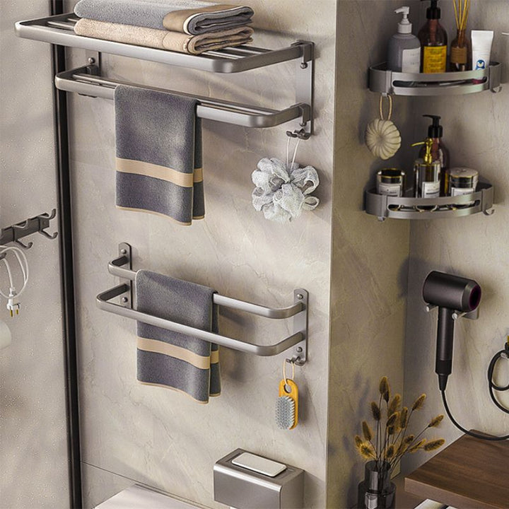 Lisslune | Modern Bathroom Accessory Set Towel Bar Paper Holder Gray Bathroom Accessory Set