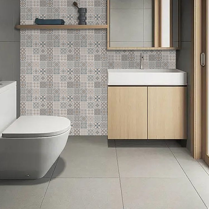 Lisslune | Mosaic tile wallpaper plastic stain-resistant peel and stick mosaic tiles