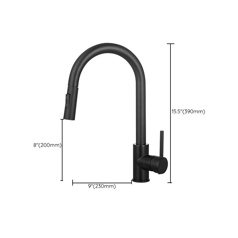 Lisslune | Goose Neck Kitchen Sink Faucet Three-Way with Pull-Down Spray Head