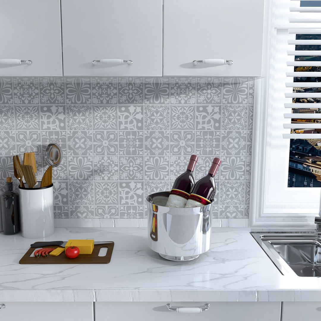 Lisslune | Contemporary Peel & Stick Field Tile Plastic Mosaic Tiles Wallpaper