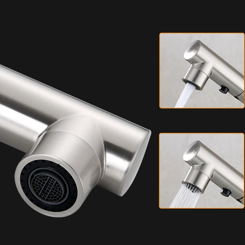 Lisslune | Contemporary Vessel Faucet Pull-Out Faucet with Single Lever Handle