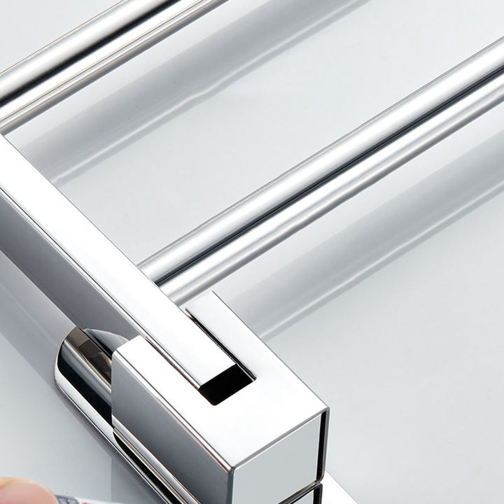 Lisslune | Chrome Modern Bathroom Hardware Set Stainless Steel Towel Hook/Towel Bar & Bath Shelf