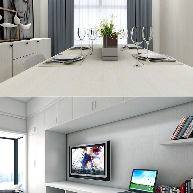 Lisslune | Modern Pearl Wainscoting PVC Wood Grain Wall Access Panel Peel and Stick Wall Tile