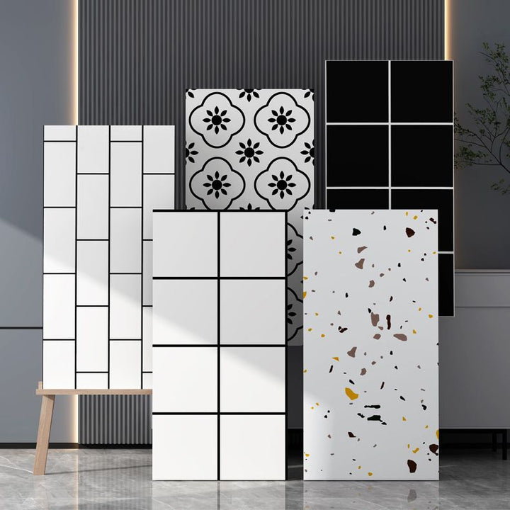 Lisslune | Floor Wall Tiles Marble Pattern Wallpaper Rectangular Bathroom Kitchen Wallpaper
