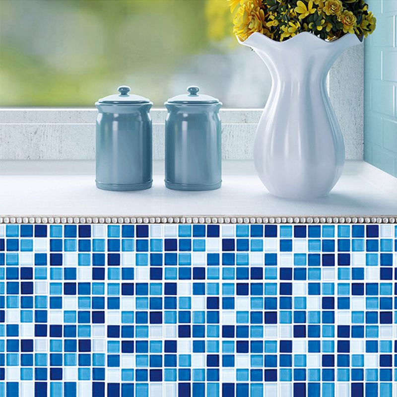 Lisslune | Peel & Stick Mosaic Tile Plastic Square Stain-Resistant Peel and Stick Tiles for Shower