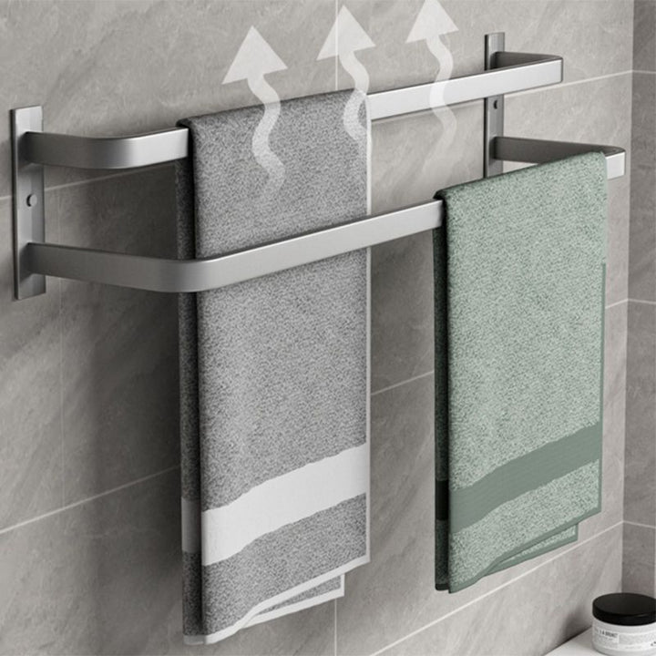 Lisslune | Modern gray bathroom hardware set towel rack paper holder bathroom accessory set