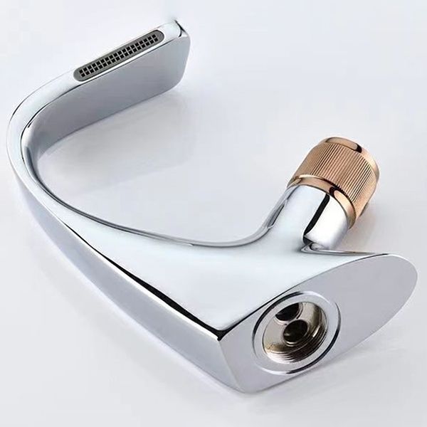Lisslune | Button Handle Faucet Contemporary Style Faucet with Waterfall Spout