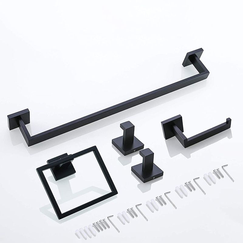 Lisslune | 7-piece bathroom accessory set made of stainless steel with paper holder/robe hook/towel ring bar