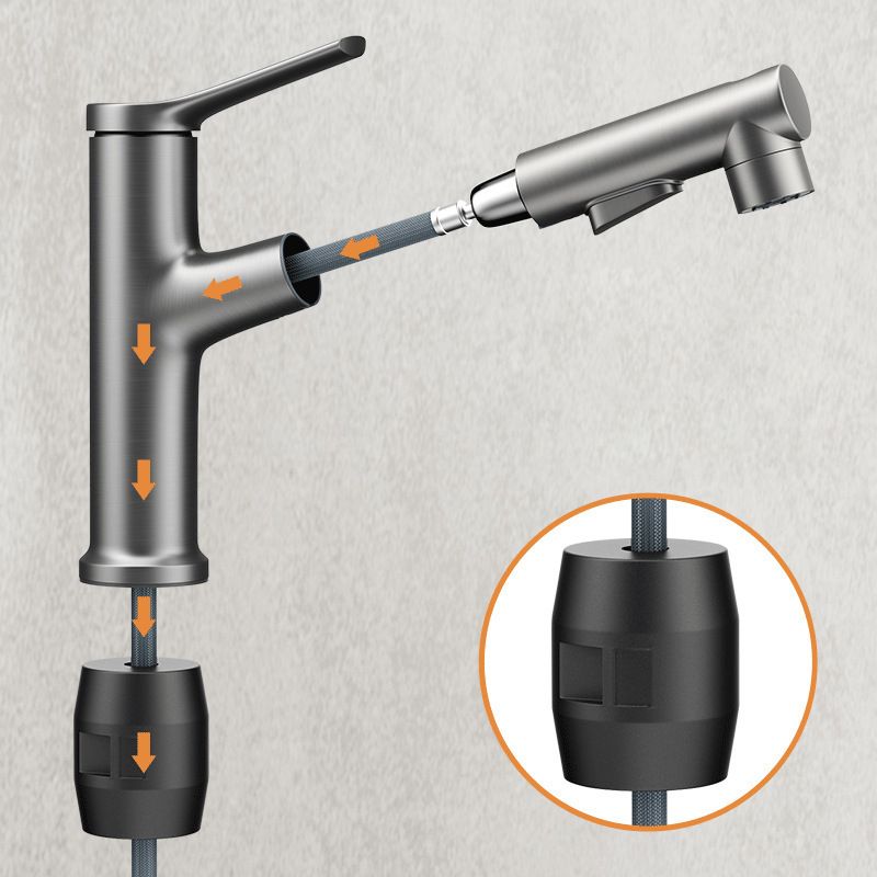Lisslune | Modern center connection faucet copper center connection washbasin tap for bathroom