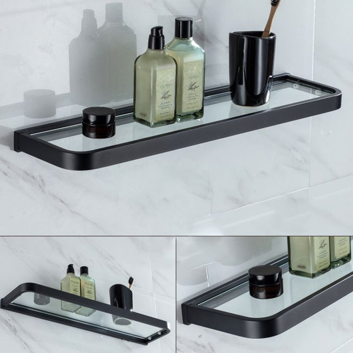 Lisslune | Modern Classic Bath Accessories Set in Matte Black Stainless Steel Bathrobe Hook/Towel Ring Bar