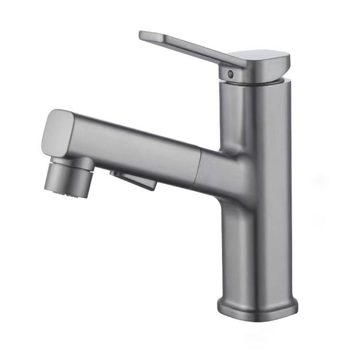 Lisslune | Modern Bathroom Sink Faucet with Brass Lever Handles and Swivel Spout