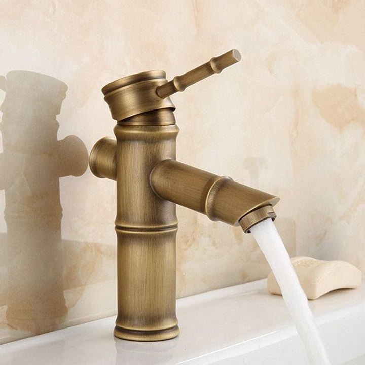 Lisslune | Country House Vessel Faucet Brass Lever Handles Waterfall Spout Basin Faucet