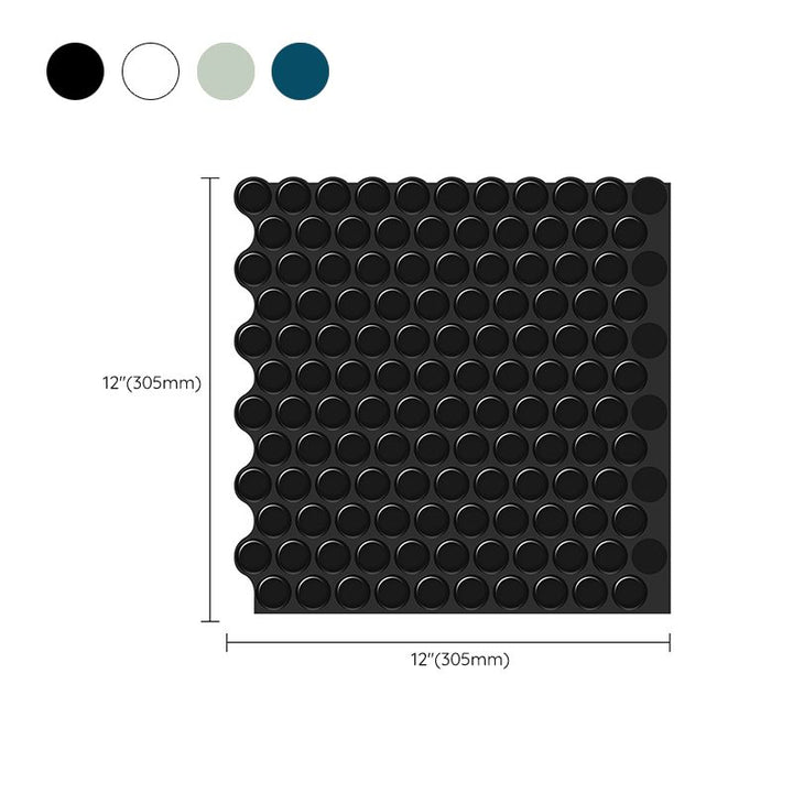 Lisslune | Modern Peel and Stick Tiles PVC Penny Round Peel and Stick Back Wall Tiles