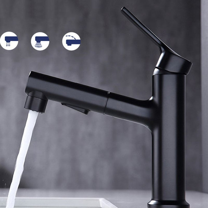Lisslune | Round Vessel Sink Bathroom Faucet Simple Style Faucet with Brass Material
