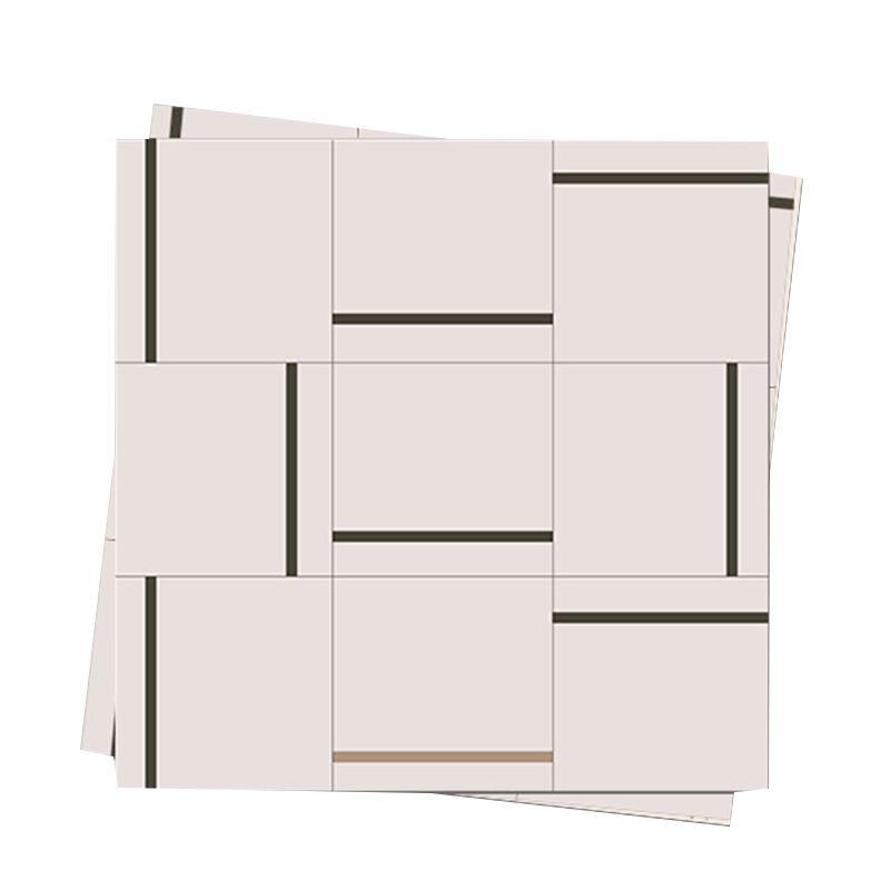 Lisslune | Square Indoor Vinyl Floor Peel and Stick Line Print Vinyl Floor
