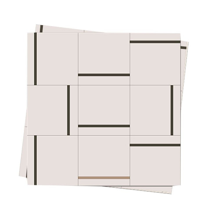 Lisslune | Square Indoor Vinyl Floor Peel and Stick Line Print Vinyl Floor