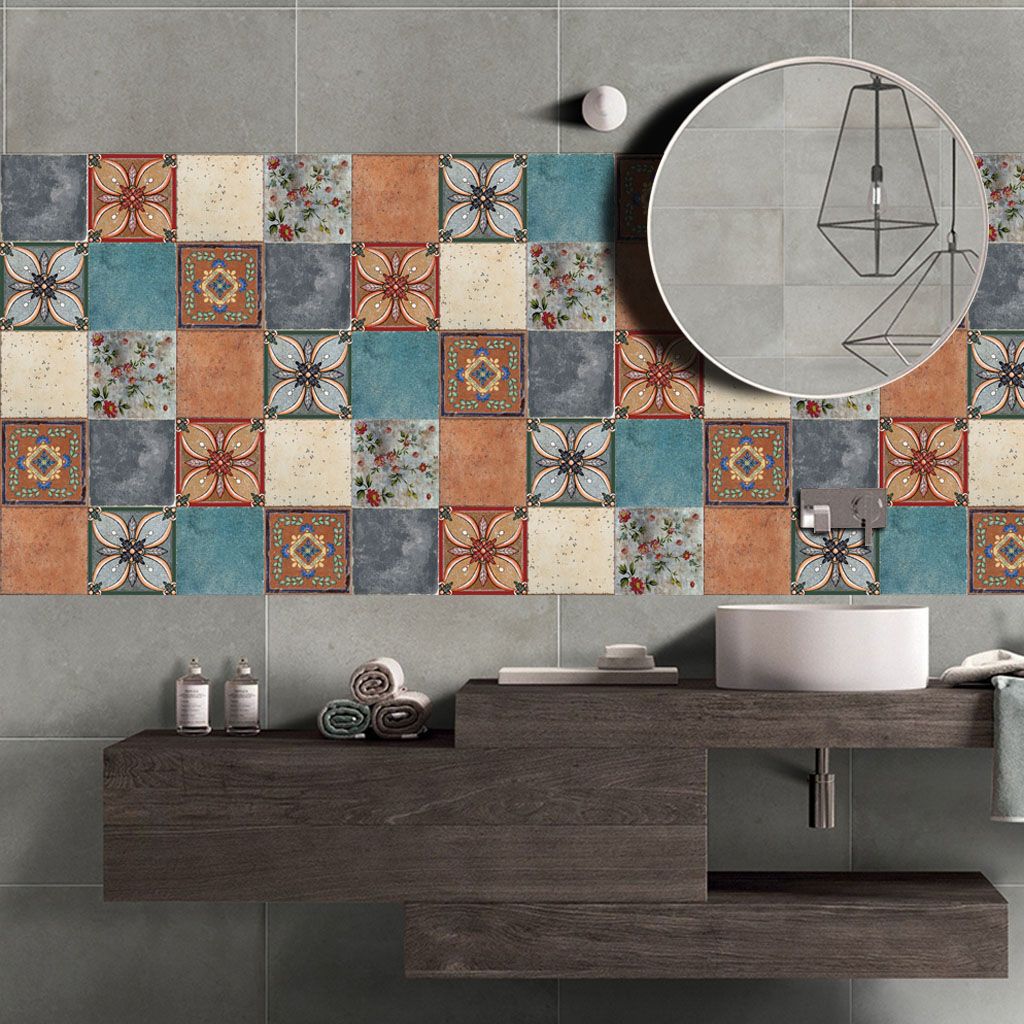 Lisslune | Traditional Peel and Stick Back Wall PVC Mosaic Tiles Wallpaper for Kitchen Backsplash