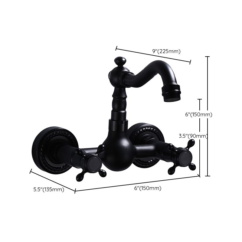 Lisslune | Traditional Wall Mounted Metal Bathtub Filler Low Arc Waterfall Bathroom Faucet