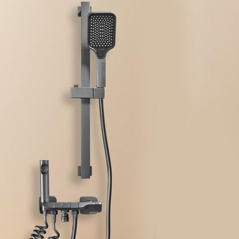 Lisslune | Wall-mounted shower system Gray Adjustable spray pattern Lever handle Shower hose Shower set