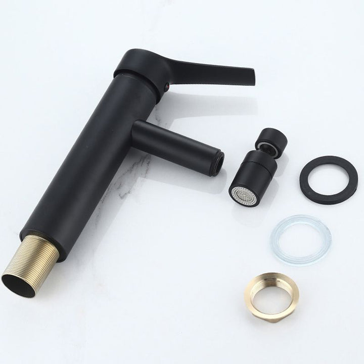 Lisslune | Modern Sink Faucet Copper Lever Handle Low Arc Pull-Out Sink Faucet
