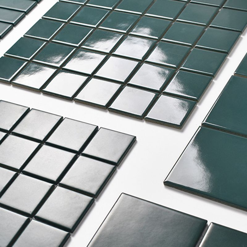 Lisslune | Square Mosaic Peel & Stick Tile in Green Water-resistant Mosaic Tile