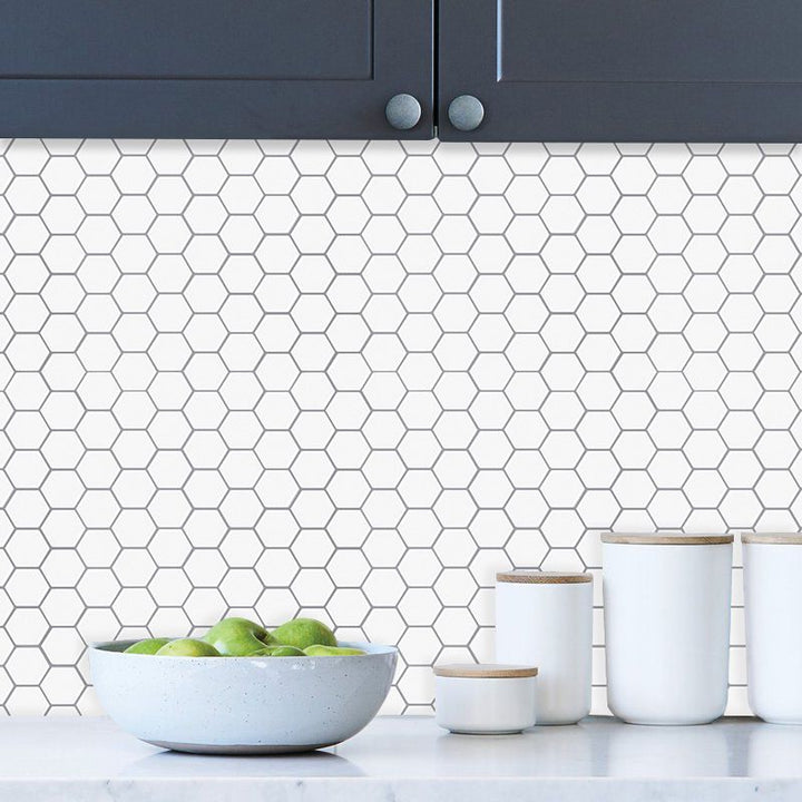 Lisslune | Modern Peel-and-Stick Wall PVC Hexagon Peel-and-Stick Tile