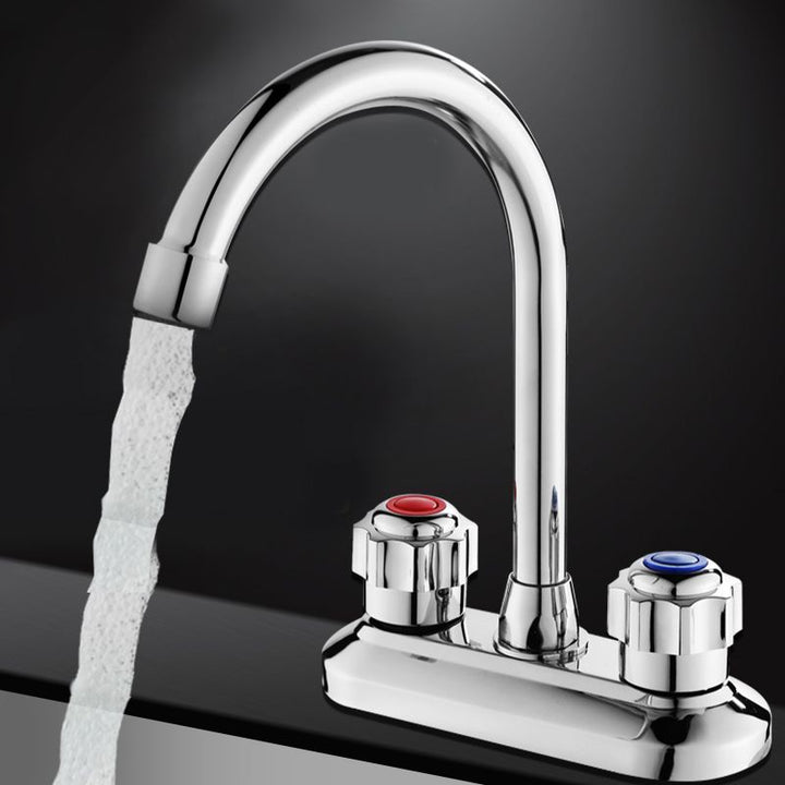 Lisslune | 2-Handle Brass Bathroom Faucet Modern High Arc Center Tap